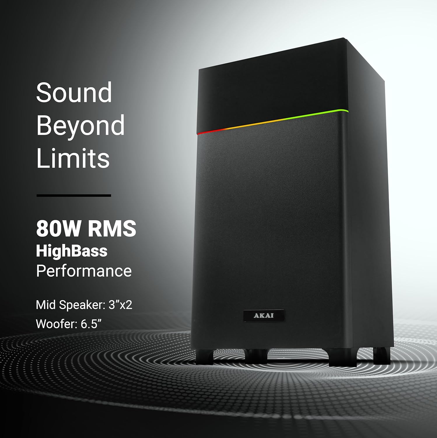 Akai Karaoke UltraBoom-80, Powerful 80W RMS Home Theater Bluetooth Party Box Speaker with 1 Wireless Karaoke Mic -Audio rent in Kolkata -rentOcart